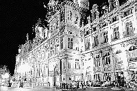 Paris black and white photos at night - Hôtel de Ville
