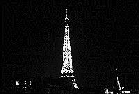 Paris black and white photos at night - Eiffel Tower